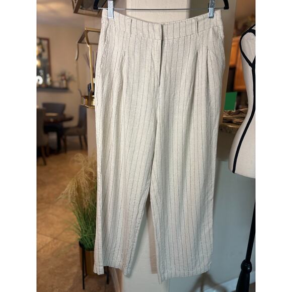 Seven 7 For All Mankind Stripe Pants Sz 6 Line Blend High Waisted Wide Leg - Picture 2 of 5